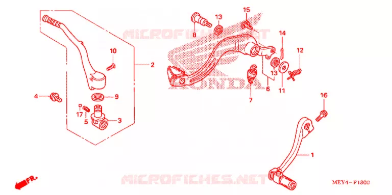 PEDALE - KICK Honda MOTO 450 CRF 2012  CRF450XC