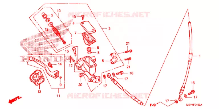 MAITRE CYLINDRE DE FREIN AVANT Honda MOTO 450 CRF 2013  CRF450XD