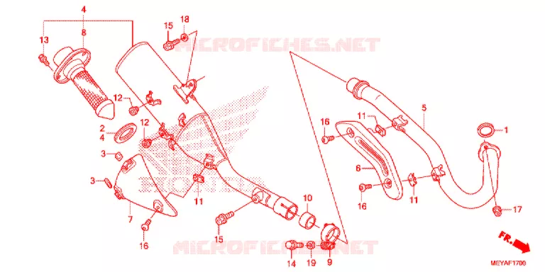 SILENCIEUX D'ECHAPPEMENT Honda MOTO 450 CRF 2015  CRF450XF