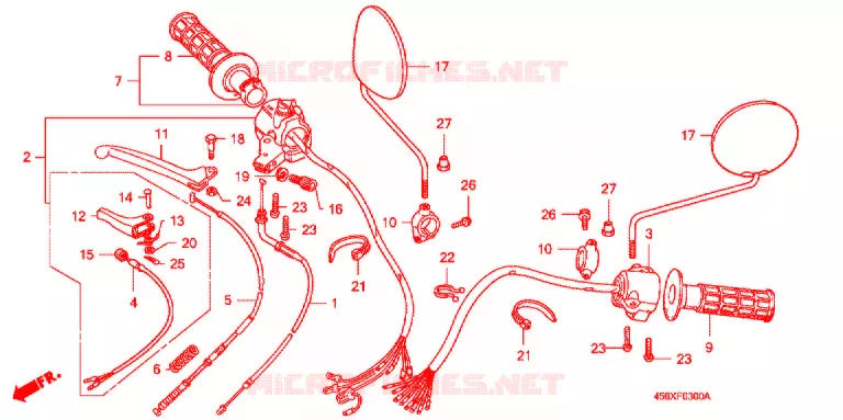 COMMODO - LEVIER - CABLE Honda MOTO 110 CT 2002  CT110X