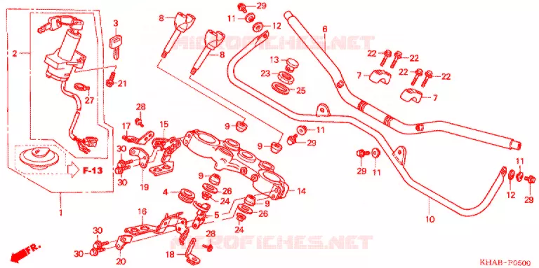 GUIDON - TE DE FOURCHE Honda MOTO 200 CTX 2012  CTX2003