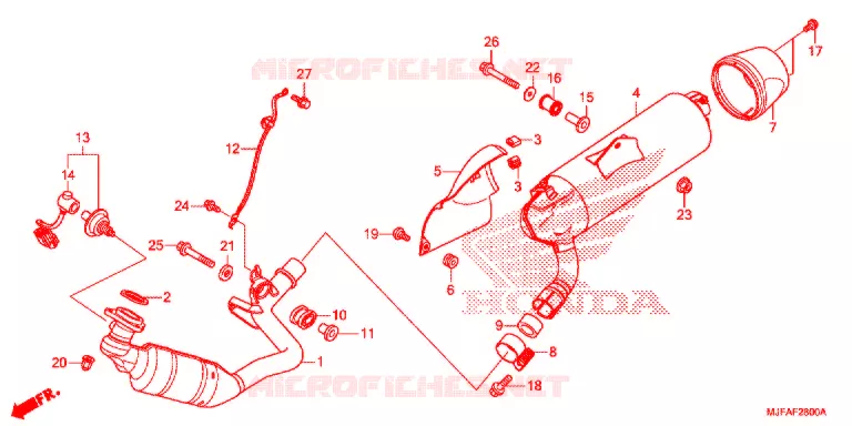 SILENCIEUX D'ECHAPPEMENT Honda MOTO 700 CTX 2014  CTX700AE