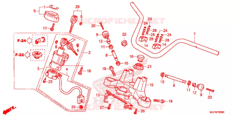 GUIDON - TE DE FOURCHE Honda MOTO 700 CTX 2015  CTX700DF
