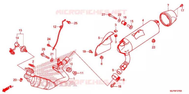 SILENCIEUX D'ECHAPPEMENT Honda MOTO 700 CTX 2016  CTX700DG