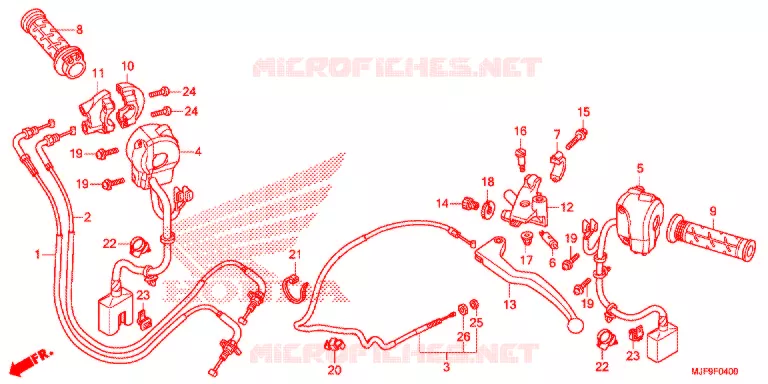 LEVIER DE GUIDON - CABLE - COMMODO (CTX700/A) Honda MOTO 700 CTX 2016  CTX700G