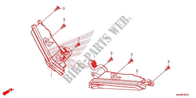 CLIGNOTANT AVANT pour Honda CTX 1300 de 2014