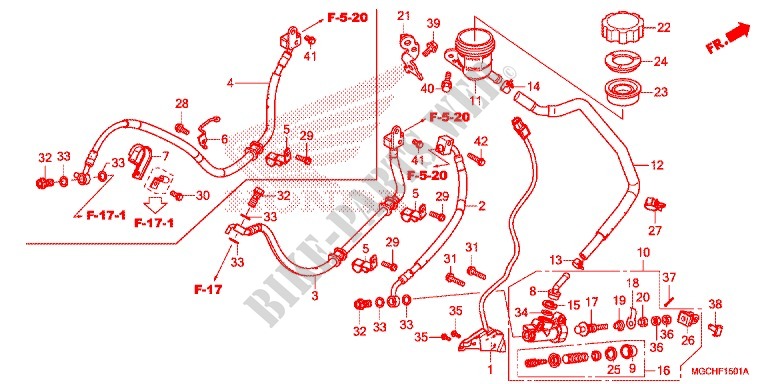 MAITRE CYLINDRE DE FREIN ARRIERE (CB1100CA/CAD/NA/NAD) pour Honda CB 1100 EX ABS de 2017