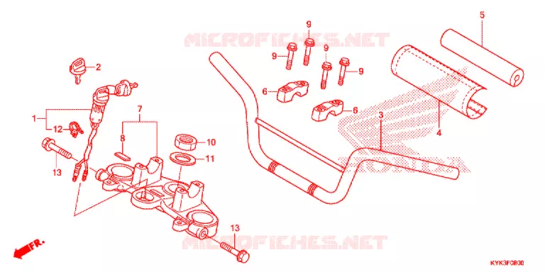 GUIDON - TE DE FOURCHE Honda MOTO 110 CRF 2017  CRF110FH