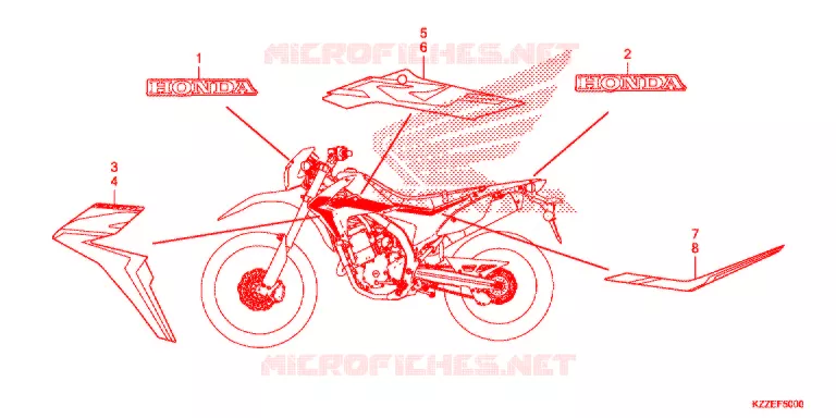 AUTOCOLLANTS (CRF250L/LA) Honda MOTO 250 CRF 2017  CRF250LAH