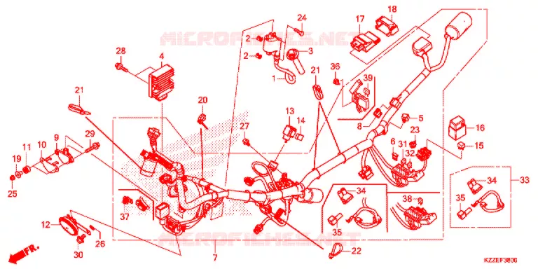 FAISCEAU DES FILS (CRF250L/LA) Honda MOTO 250 CRF 2017  CRF250LAH