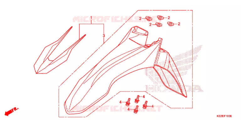 GARDE BOUE AVANT Honda MOTO 250 CRF 2017  CRF250LAH