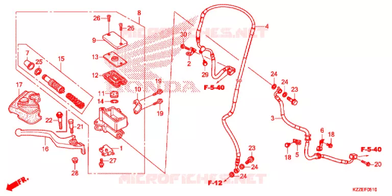 MAITRE CYLINDRE DE FREIN AVANT (CRF250LA/RLA) Honda MOTO 250 CRF 2017  CRF250LAH