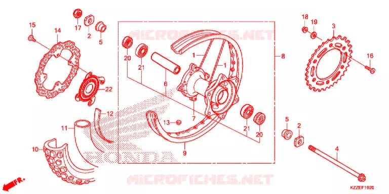 ROUE ARRIERE Honda MOTO 250 CRF 2018  CRF250LAH