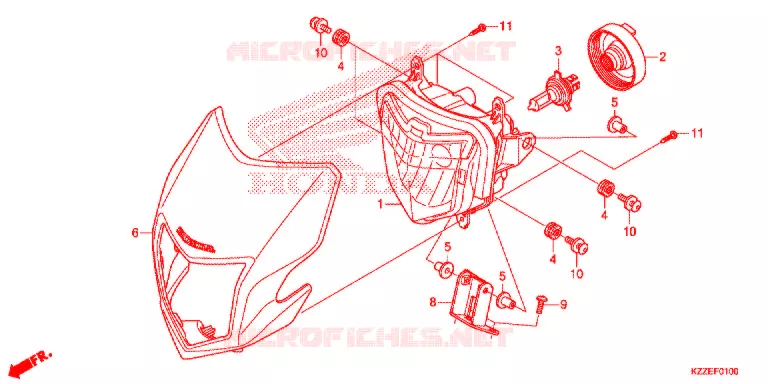 PHARE (CRF250L/LA) Honda MOTO 250 CRF 2018  CRF250LAH