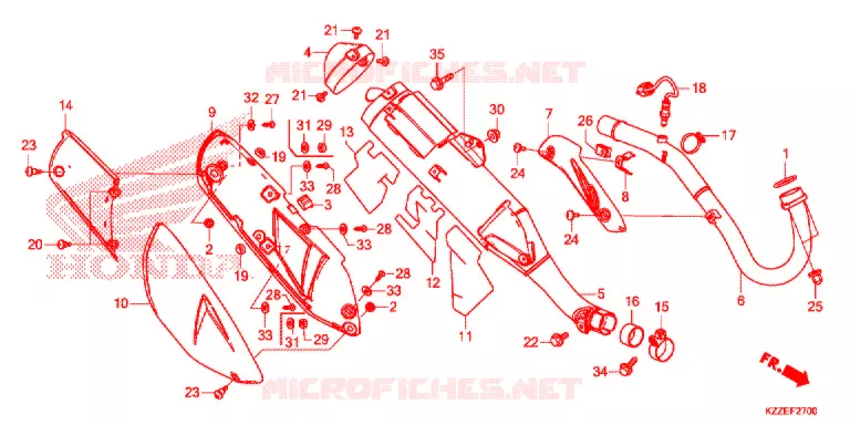 SILENCIEUX D'ECHAPPEMENT Honda MOTO 250 CRF 2017  CRF250LH
