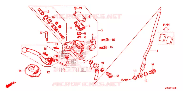 MAITRE CYLINDRE DE FREIN AVANT Honda MOTO 450 CRF 2017  CRF450RH
