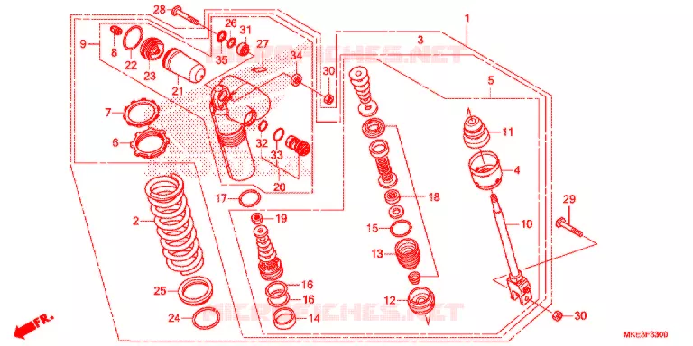 AMORTISSEUR ARRIERE Honda MOTO 450 CRF 2017  CRF450RH