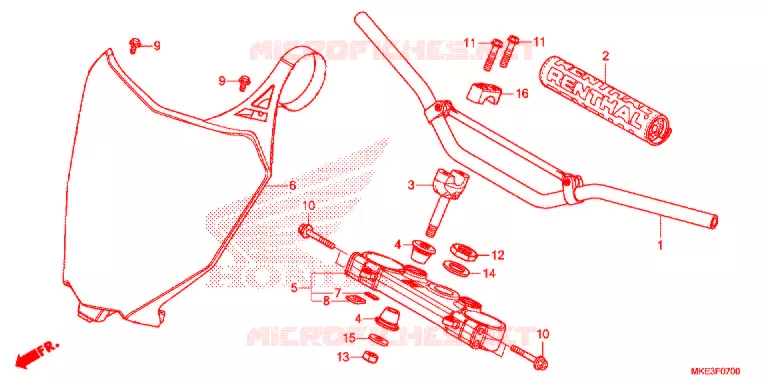GUIDON - TE DE FOURCHE Honda MOTO 450 CRF 2017  CRF450RH