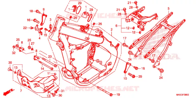 CADRE Honda MOTO 450 CRF 2017  CRF450RXH
