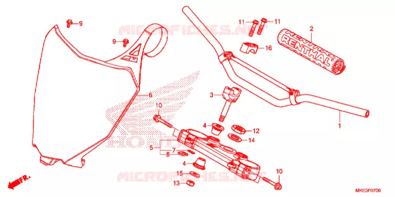 GUIDON - TE DE FOURCHE Honda MOTO 450 CRF 2017  CRF450RXH
