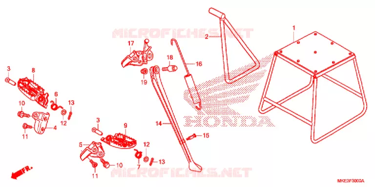 REPOSE PIED - BEQUILLE Honda MOTO 450 CRF 2017  CRF450RXH