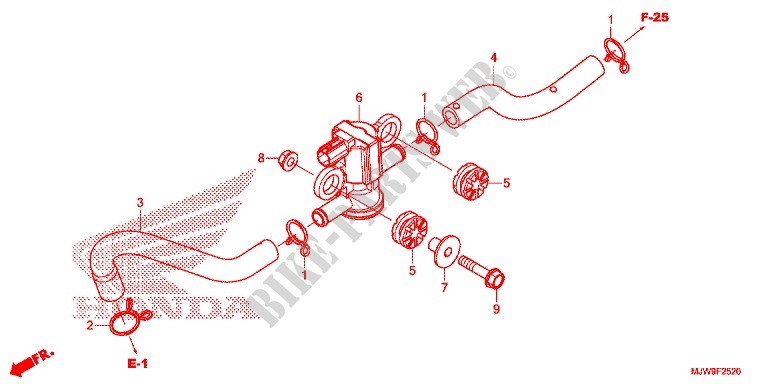 ELECTROVANNE D'INJECTION D'AIR pour Honda CB 500 F ABS de 2017