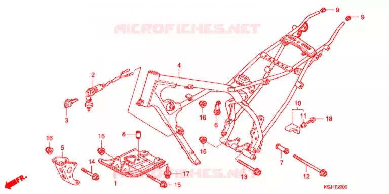 CADRE Honda MOTO 100 CRF 2007  CRF100F7