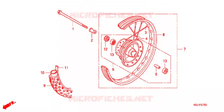 ROUE AVANT Honda MOTO 100 CRF 2007  CRF100F7
