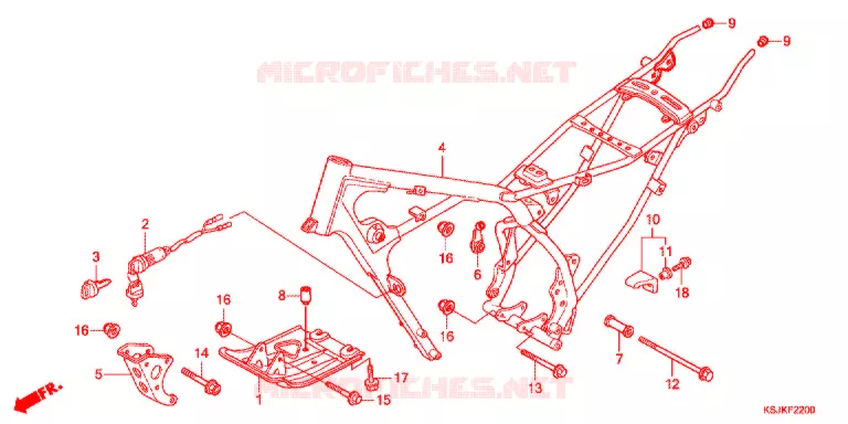 CADRE Honda MOTO 100 CRF 2011  CRF100FB