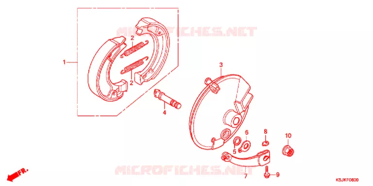 FLASQUE - MACHOIRES DE FREIN AVANT Honda MOTO 100 CRF 2011  CRF100FB