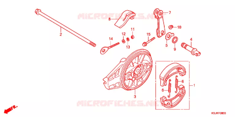 FLASQUE - MACHOIRES DE FREIN ARRIERE Honda MOTO 100 CRF 2012  CRF100FC