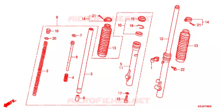 FOURCHE Honda MOTO 100 CRF 2012  CRF100FC