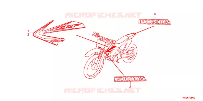 AUTOCOLLANTS Honda MOTO 100 CRF 2013  CRF100FD