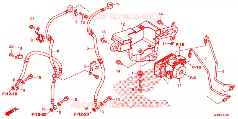 MODULATEUR ABS - DURITE FREIN AVANT (CTX1300A) Honda MOTO 1300 CTX 2016  CTX1300AG