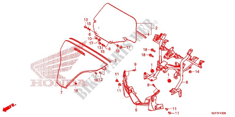 PARE BRISE pour Honda CTX 700 ABS de 2016