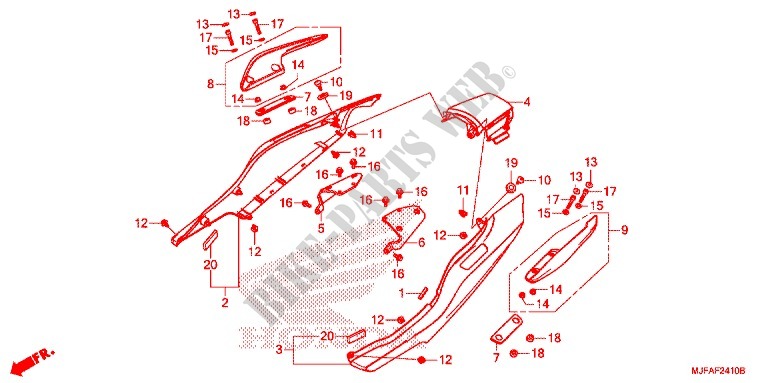 CARENAGES ARRIERE pour Honda CTX 700 T de 2014