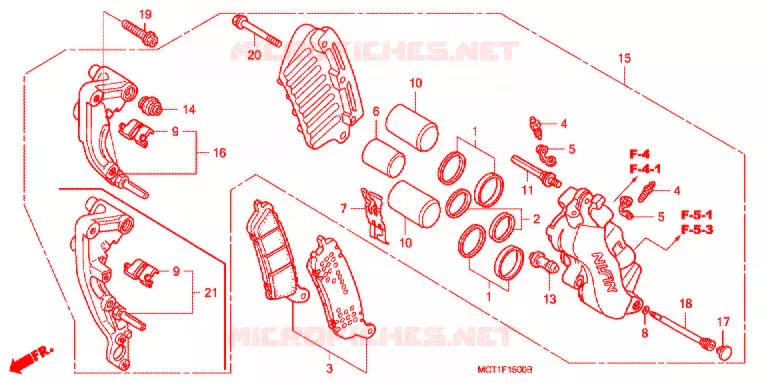 ETRIER DE FREIN AVANT Honda SCOOTER 400 SILVERWING 2002  FJS4002