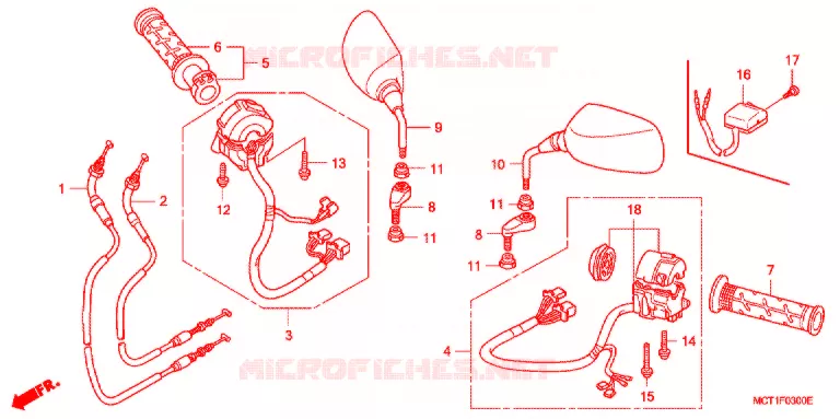 COMMODO - LEVIER - CABLE Honda SCOOTER 400 SILVERWING 2004  FJS400A4