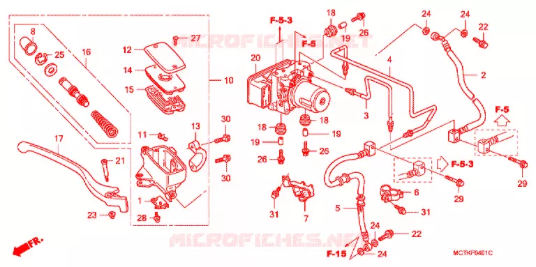 MAITRE CYLINDRE DE FREIN AVANT (FJS400A/FJS600A5-8) Honda SCOOTER 400 SILVERWING 2008  FJS400A8