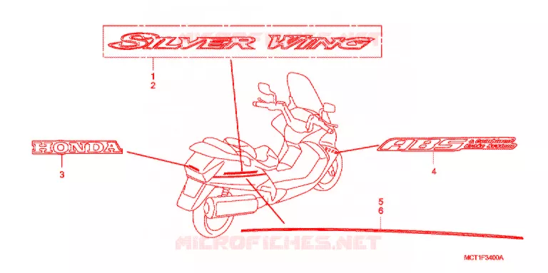 AUTOCOLLANTS Honda SCOOTER 400 SILVERWING 2004  FJS400D4