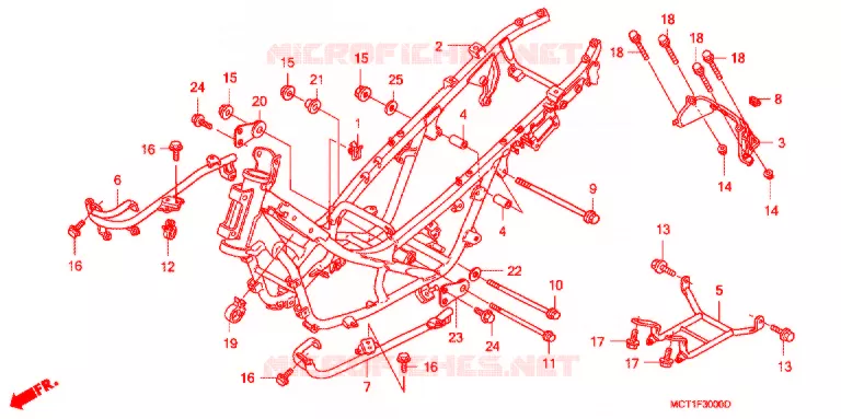 CADRE Honda SCOOTER 400 SILVERWING 2004  FJS400D4