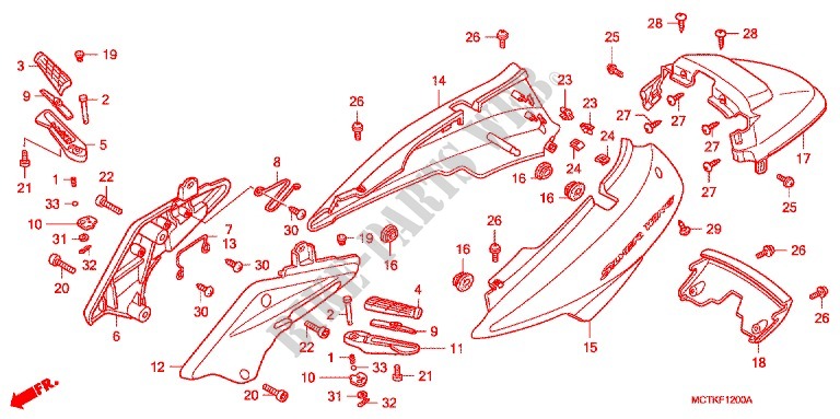 CARENAGE ARRIERE (FJS400A/D/FJS600A/D5 8) pour Honda SILVER WING 400 de 2007