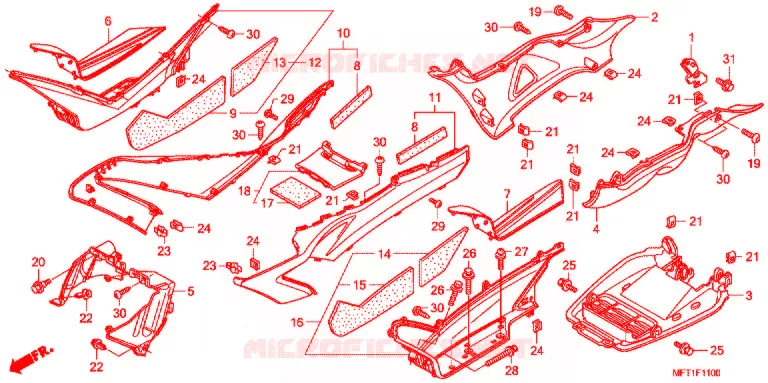 MARCHE PIEDS Honda SCOOTER 400 SILVERWING 2009  FJS400D9_J