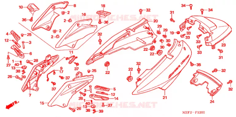 CARENAGE ARRIERE (FJS400L5/7) Honda SCOOTER 400 SILVERWING 2007  FJS400L5
