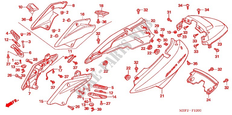 CARENAGE ARRIERE (FJS400L5/7) pour Honda SILVER WING 400 LEARNER de 2008