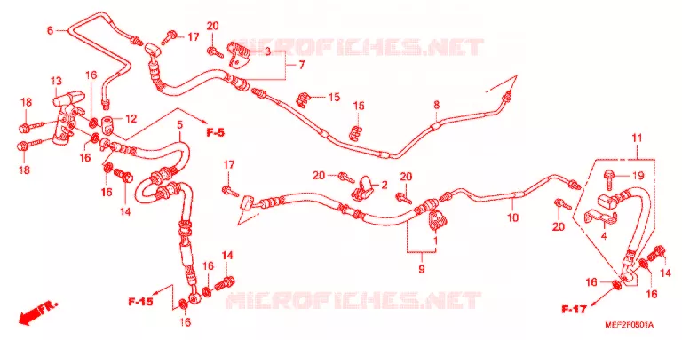 DURITE DE FREIN ARRIERE (FJS400L5/7) Honda SCOOTER 400 SILVERWING 2007  FJS400L5