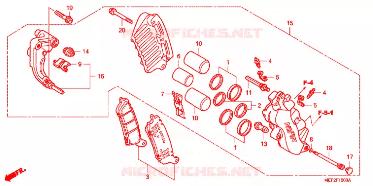 ETRIER DE FREIN AVANT (FJS400L5/7) Honda SCOOTER 400 SILVERWING 2005  FJS400L5