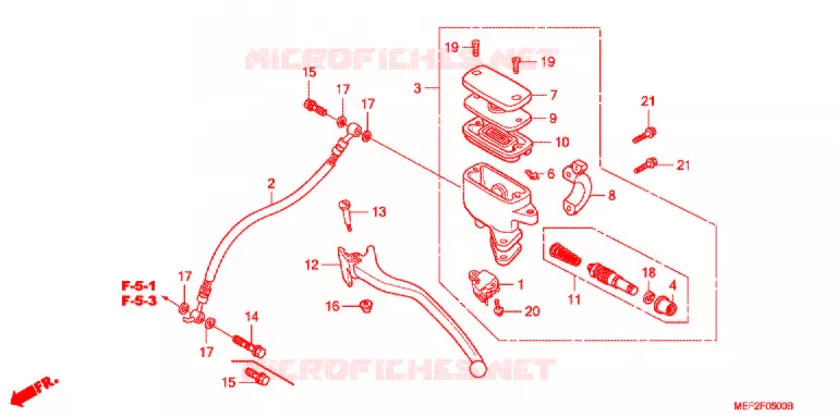 MAITRE CYLINDRE DE FREIN ARRIERE Honda SCOOTER 400 SILVERWING 2005  FJS400L5