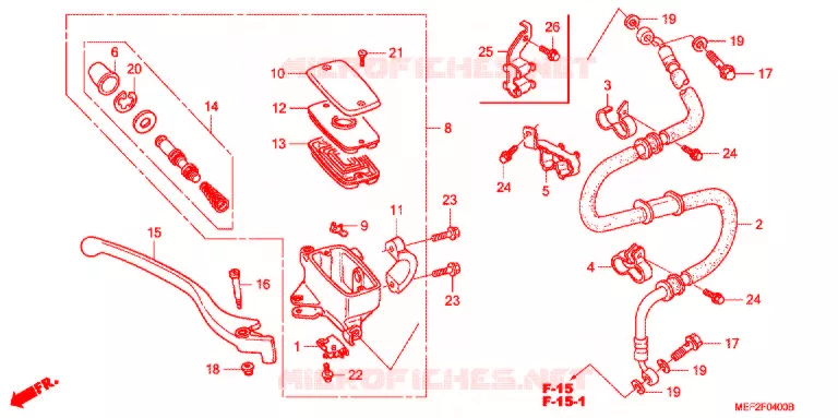 MAITRE CYLINDRE DE FREIN AVANT Honda SCOOTER 400 SILVERWING 2005  FJS400L5