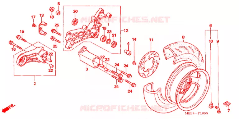ROUE ARRIERE Honda SCOOTER 400 SILVERWING 2005  FJS400L5